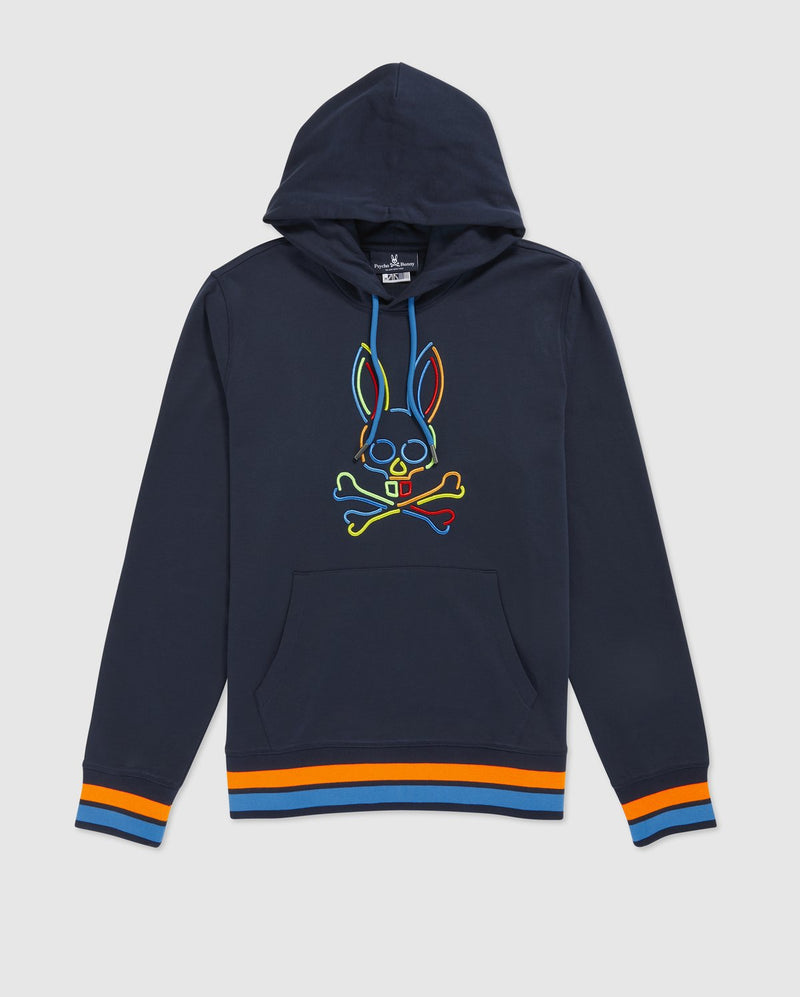 Psycho bunny  (men’s navy Barbon neon glow hoodie)