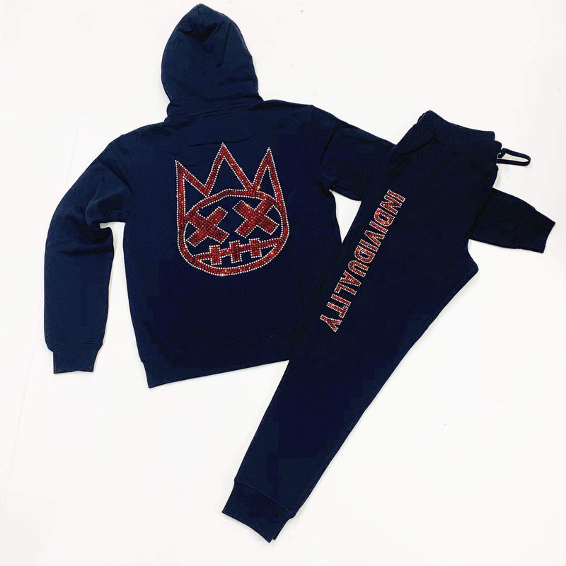 Cult of individuality (navy blue/red jogging set)