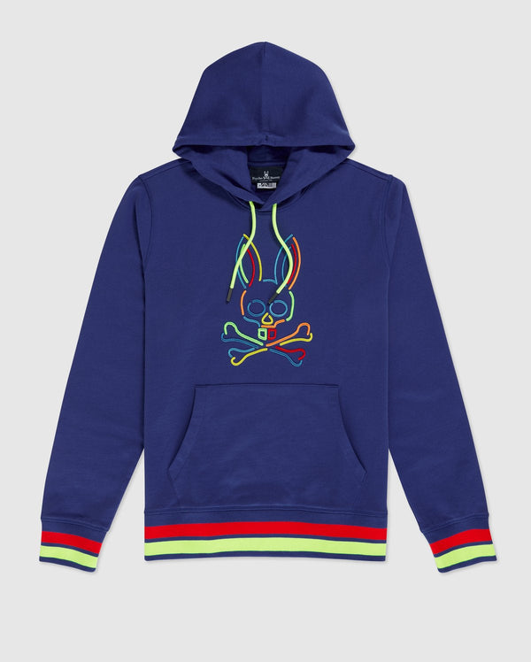 Psycho bunny (men’s bold blue barbon neon glow hoodie)