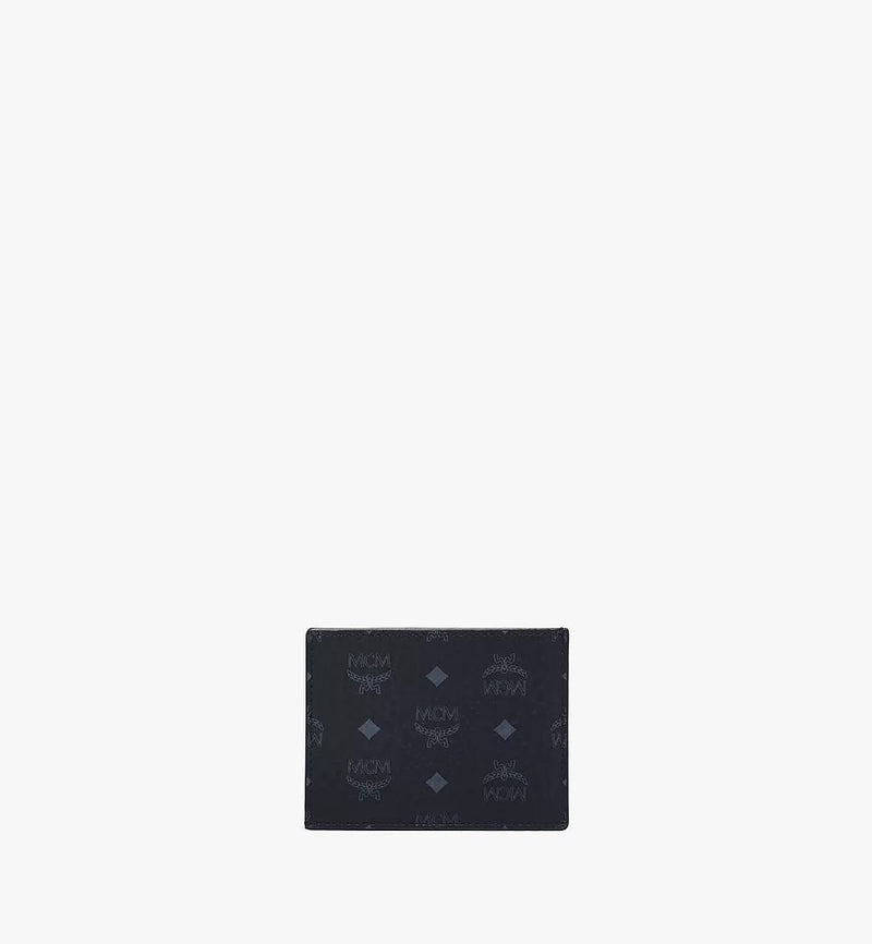 Mcm (black 3 pocket Card Case wallet in Visetos Original)