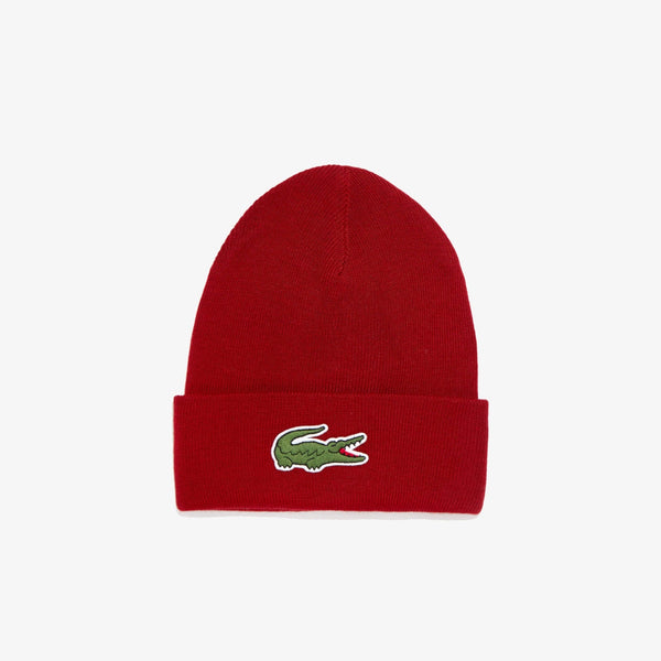 Lacoste (red Burgundy beanie Blend Knit Cap)