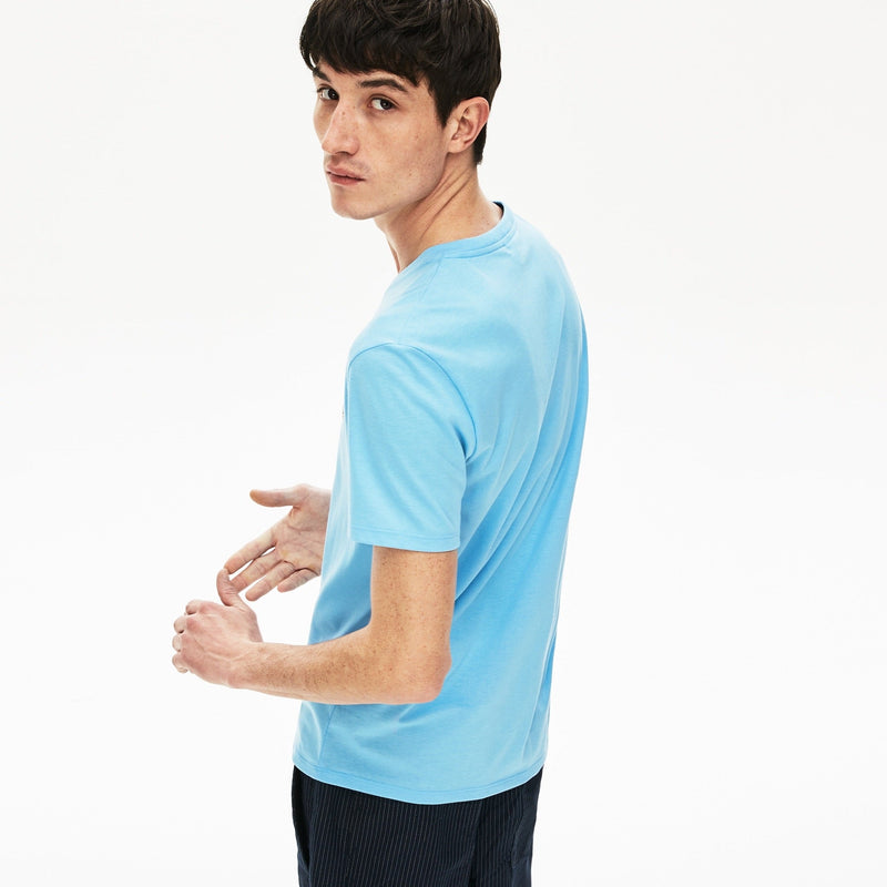 Lacoste Men's V-neck light blue Pima Cotton T-shirt