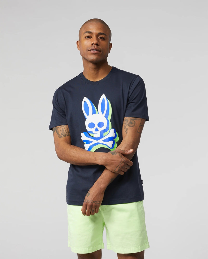 Psycho bunny (mens navy lamport graphic t-shirt)