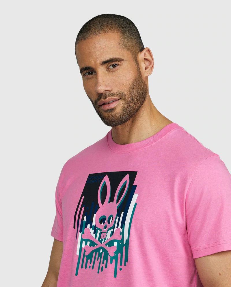 Psycho bunny (pink mens hayden graphic t-shirt)