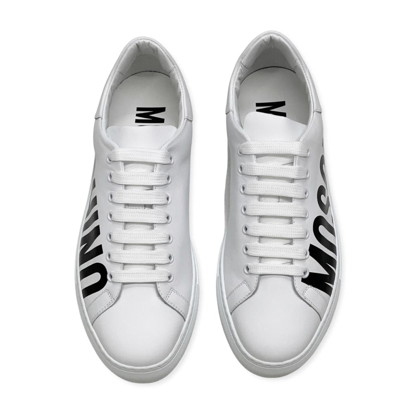 Moschino (white logo leather low top sneaker)