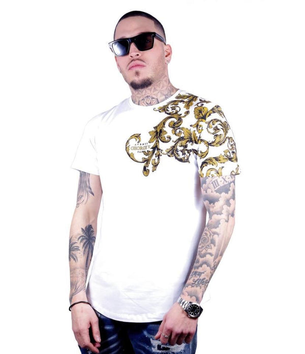 Avenue George (White/gold crewneck t-shirts)