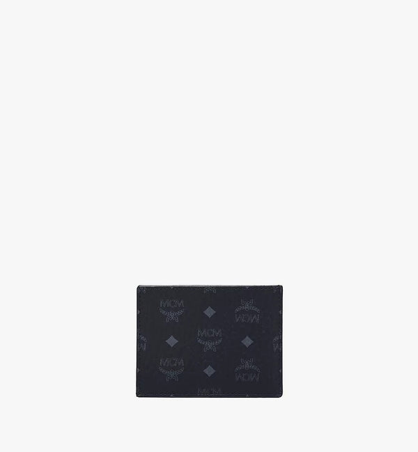 Mcm (black 3 pocket Card Case wallet in Visetos Original)