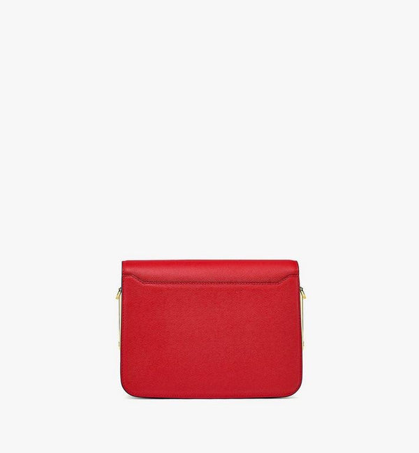 Mcm (red Shoulder Bag in Visetos Leather Block bag)