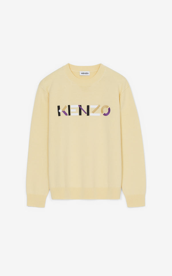 Kenzo (cream logo multicolored sweatshirt)