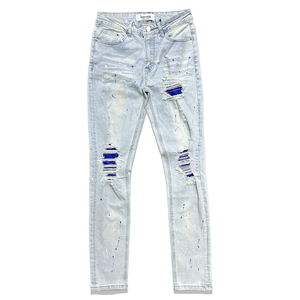 Karma (light blue/royal cut biker skinny jean)