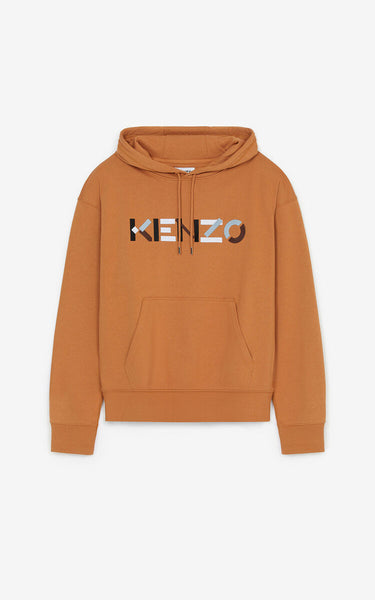 Kenzo paprika multicolor kenzo logo oversized hoodie Vip Clothing Stores