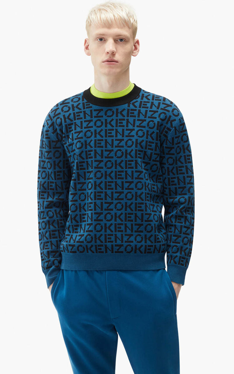 Kenzo (ink blue  monogram oversize jumper )