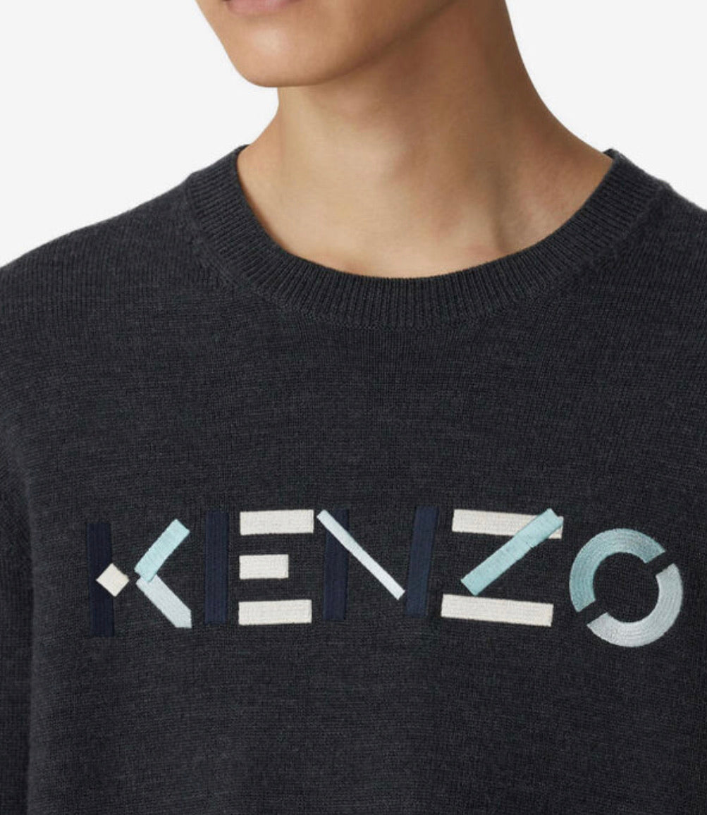 Kenzo (dark grey logo multicolored sweatshirt)