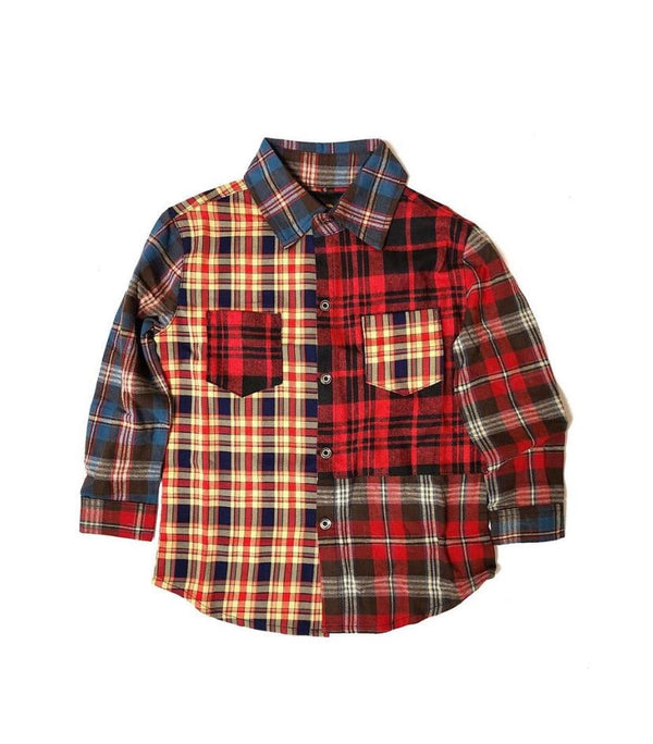 Kleep (kids red long sleeve button down )