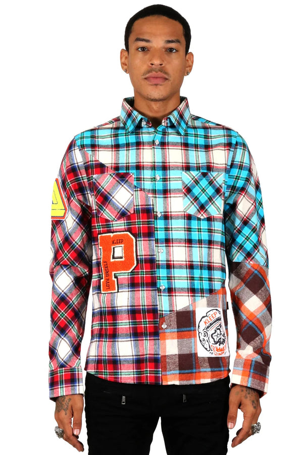 kleep (men's gallant premuim flannel button down long sleeve t-shirt)