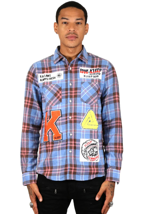 Kleep (men's wenge premium flannel button down shirt)