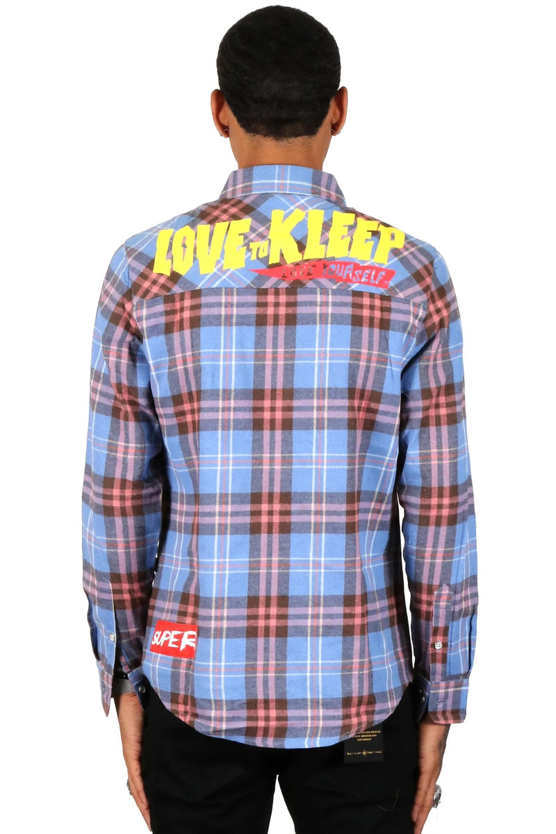 Kleep (men's wenge premium flannel button down shirt)