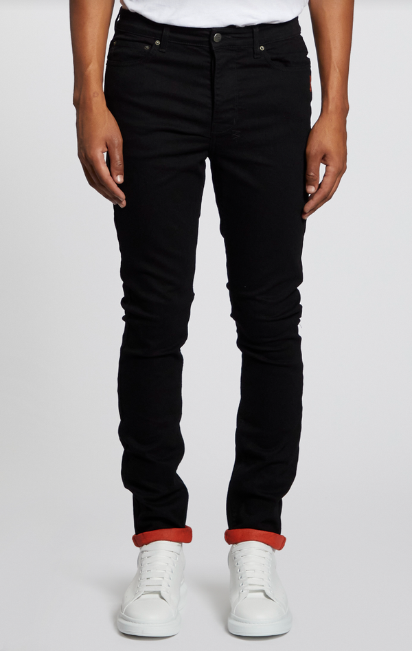 ksubi (black chitch roll up orange jean)