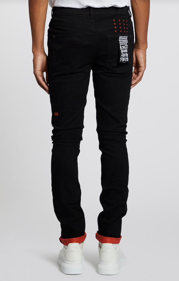 ksubi (black chitch roll up orange jean)