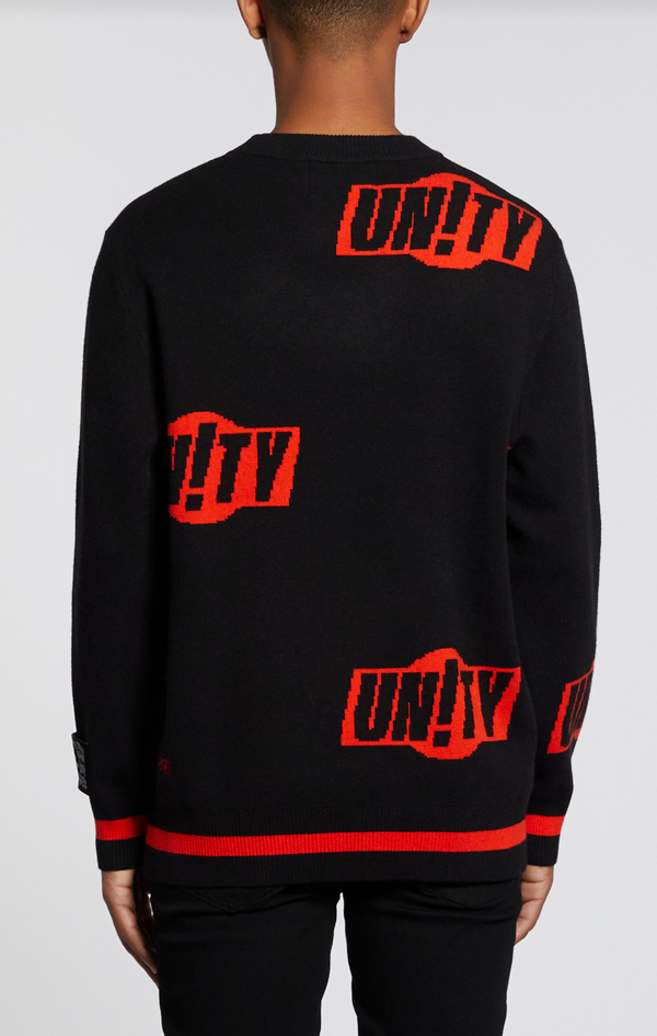 Ksubi (black unity sign knit crewneck sweater)