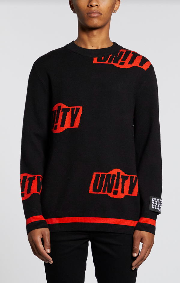 Ksubi (black unity sign knit crewneck sweater)