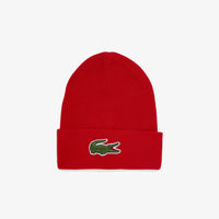 Lacoste (Mens red beanie blend knit)