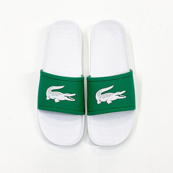 Lacoste (men’s white/green croc slides)