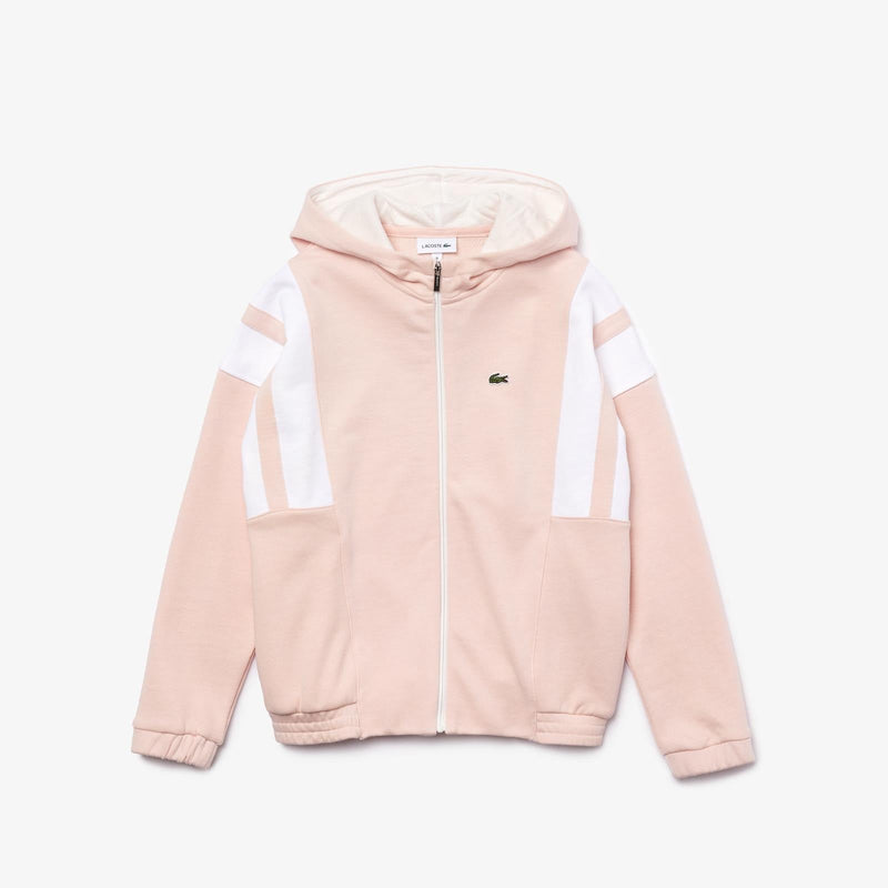 Lacoste (kids pink vintage Style Hooded Zip hoodie )