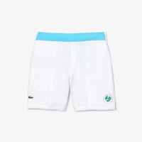 Lacoste Kids’ White Tennis Shorts Sky Blue Waistband