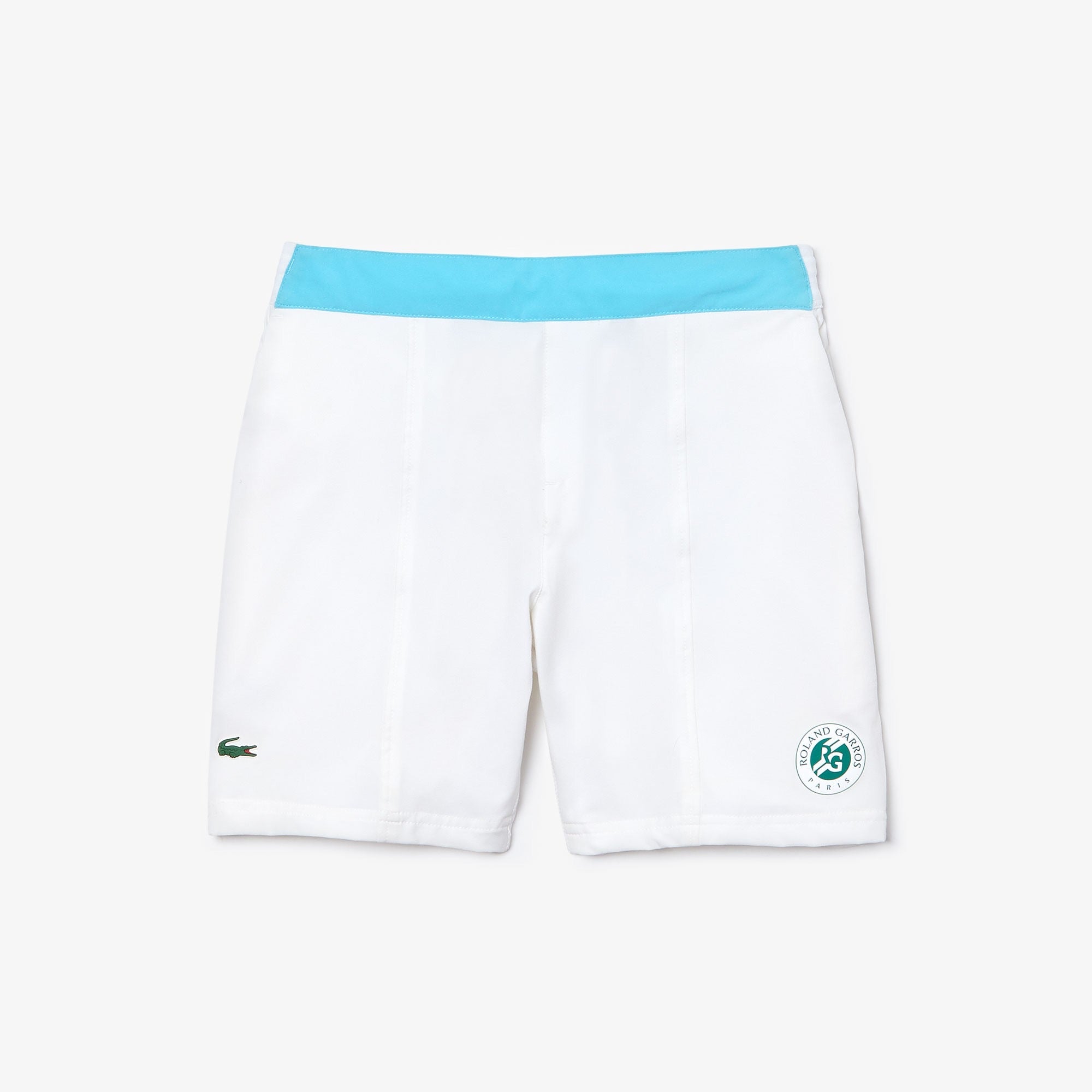 Lacoste Kids’ White Tennis Shorts Sky Blue Waistband