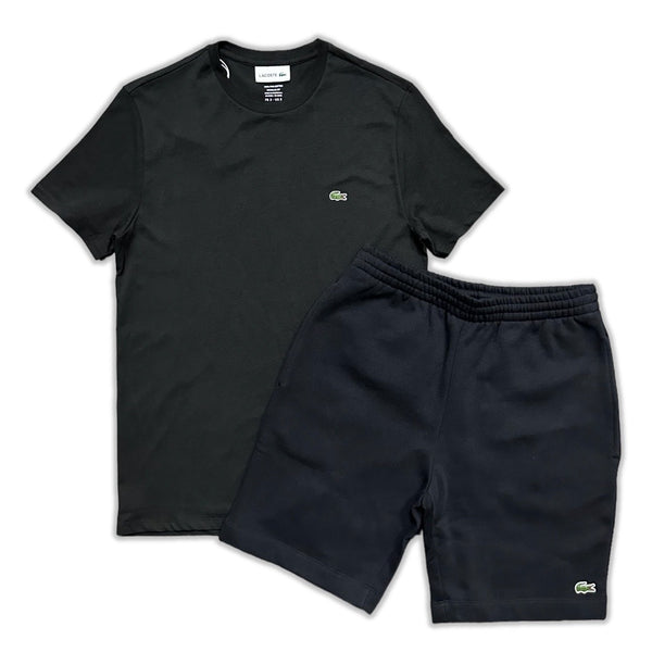 Lacoste (men's black organic cotton short set)