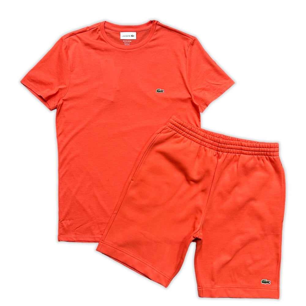 Lacoste men s orange organic cotton short set Vip Clothing Stores