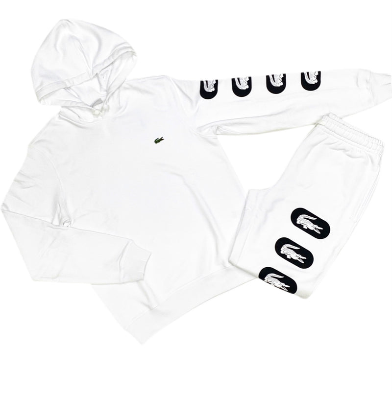 Lacoste (mens white/ black jogging set)