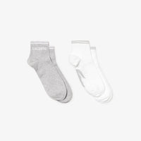 Lacoste Men's Two-Pack Tennis Low Cut Socks – Gray/White