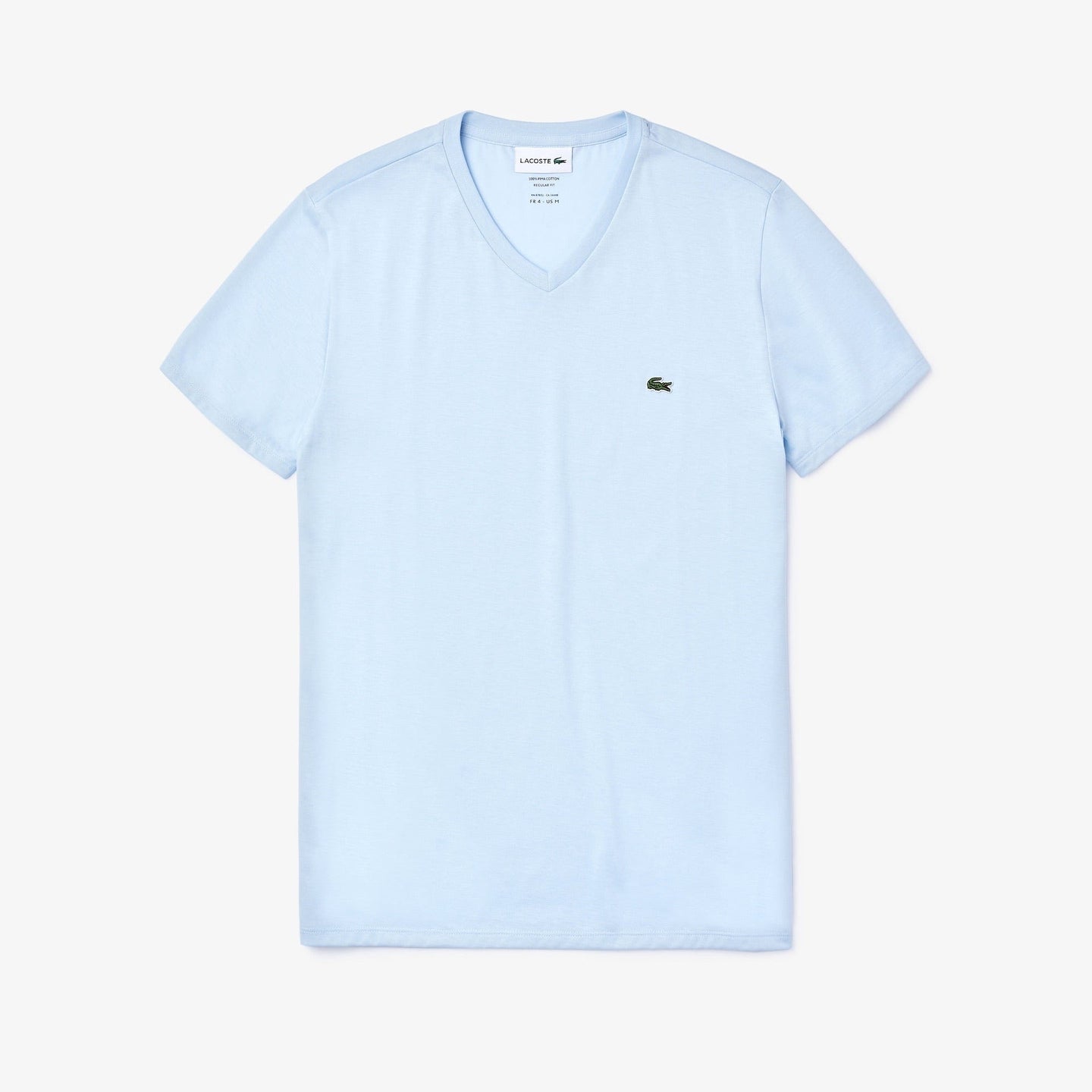 Lacoste Men's V-neck light blue Pima Cotton T-shirt