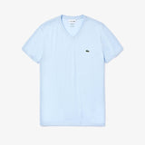 Lacoste Men's V-neck light blue Pima Cotton T-shirt