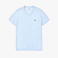 Lacoste Men's V-neck light blue Pima Cotton T-shirt
