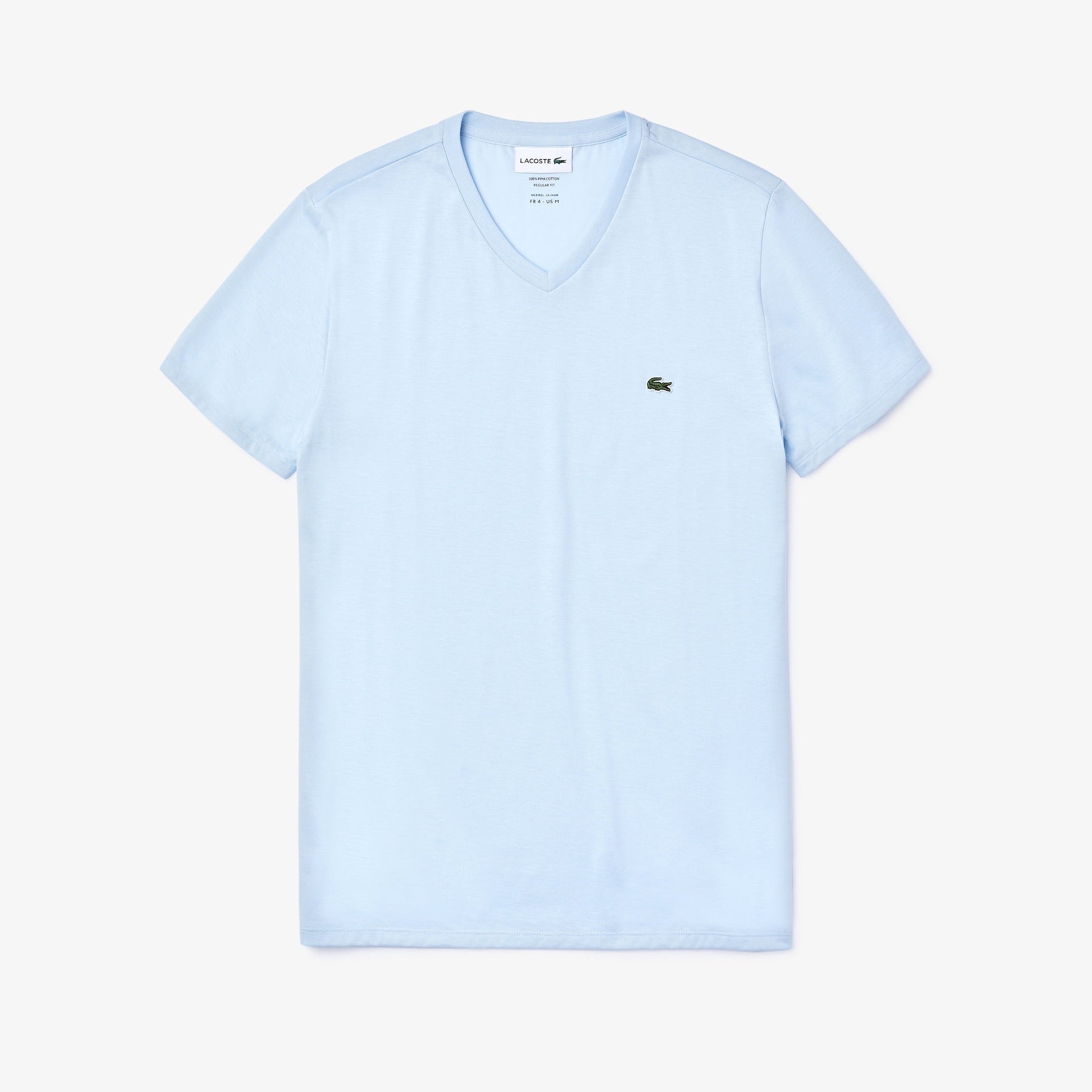 Lacoste Men's V-neck light blue Pima Cotton T-shirt