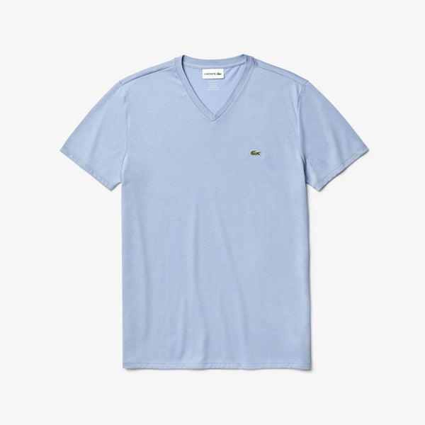 Lacoste Men's V-neck Purple Pima Cotton T-shirt