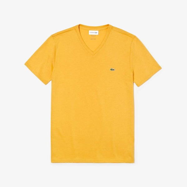 Lacoste men's v-neck yellow pima cotton t-shirt