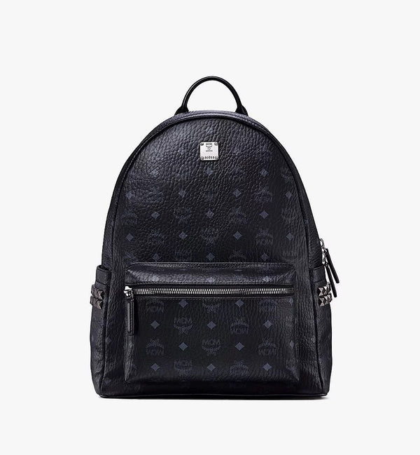 Mcm (black big stark side studs backpack in visetos)