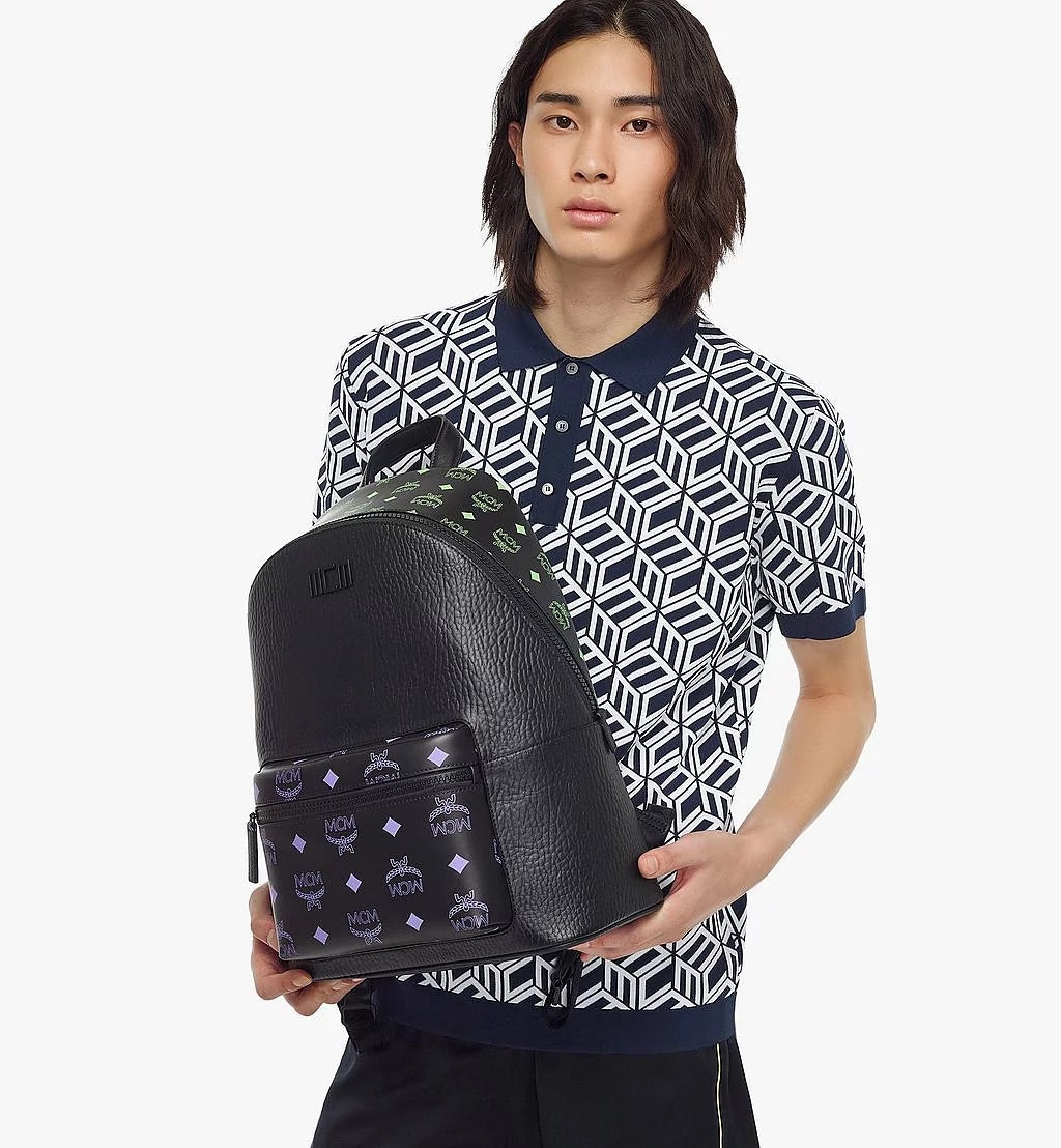 Mcm (Stark Backpack in Color Splash Logo Leather)
