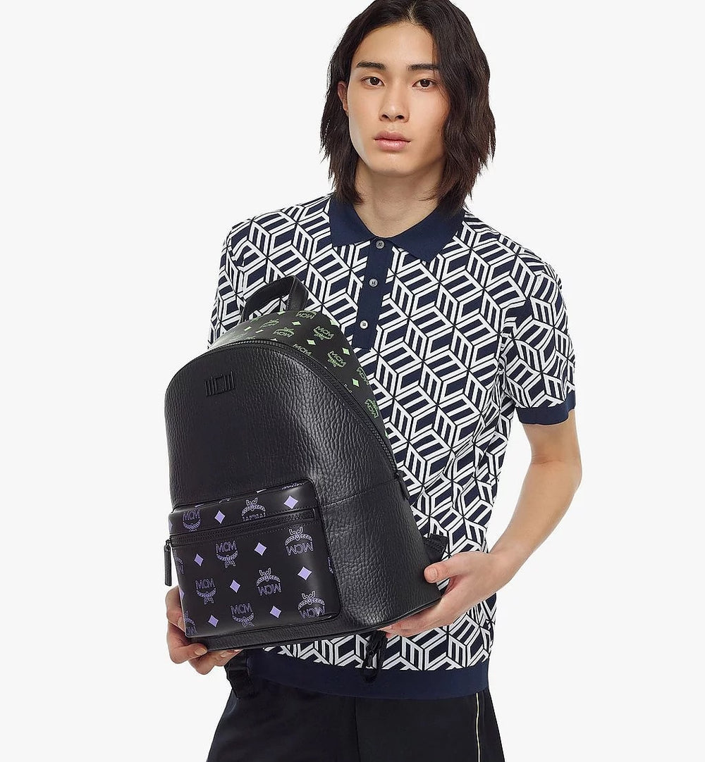 Mcm Stark Backpack in Color Splash Logo Leather Vip Clothing Stores