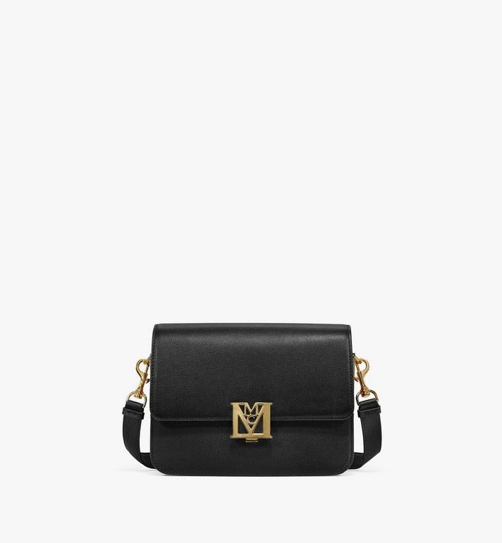 Mcm (black Shoulder Bag in Visetos Leather Block bag)