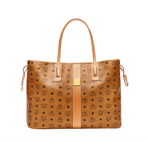 MCM (Large Cognac Reversible Liz Shopper in Visetos)