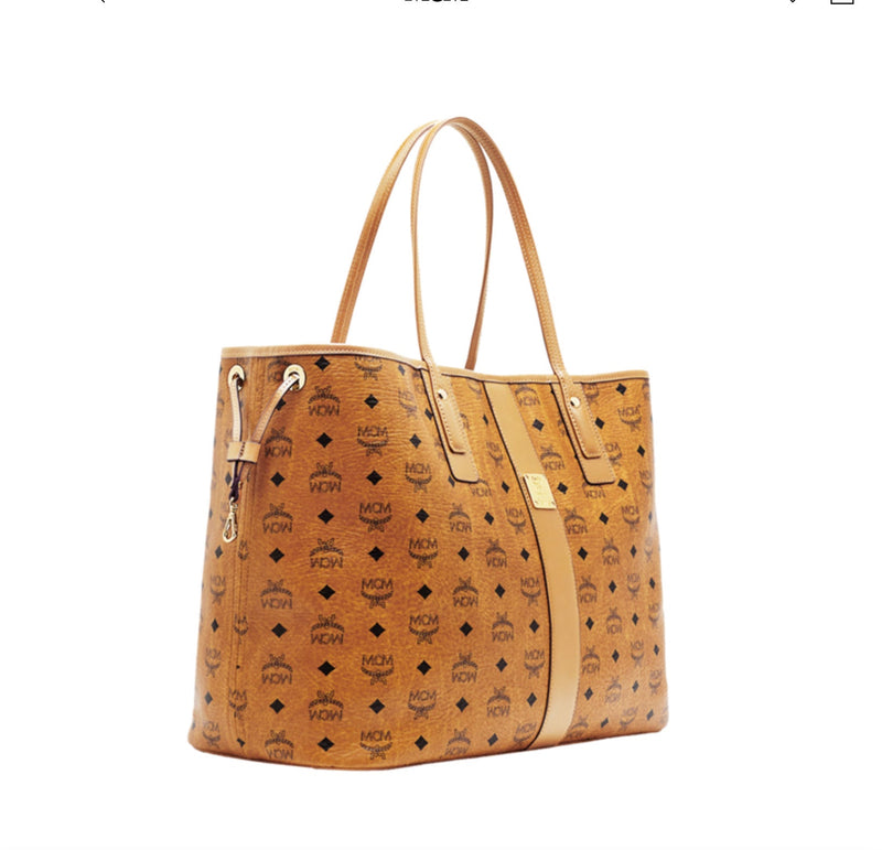 MCM (Large Cognac Reversible Liz Shopper in Visetos)