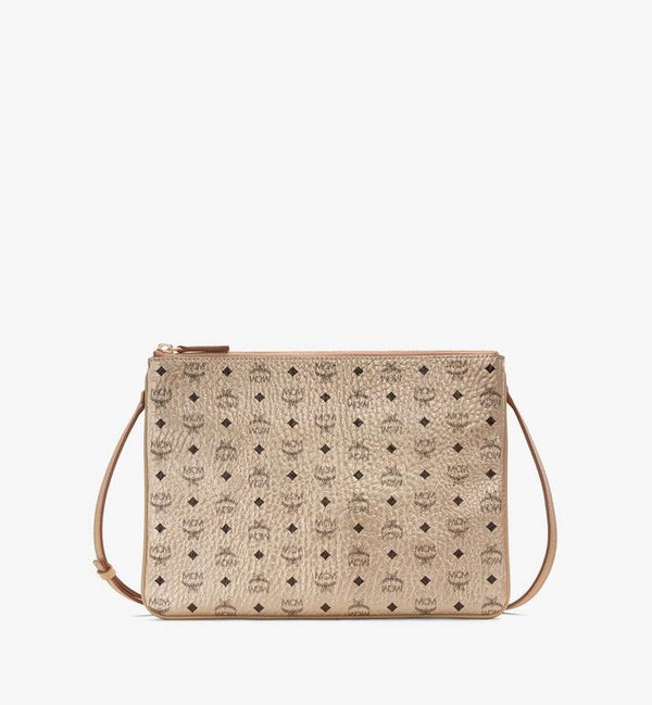 MCM (Cream  Crossbody Pouch in Visetos Original)