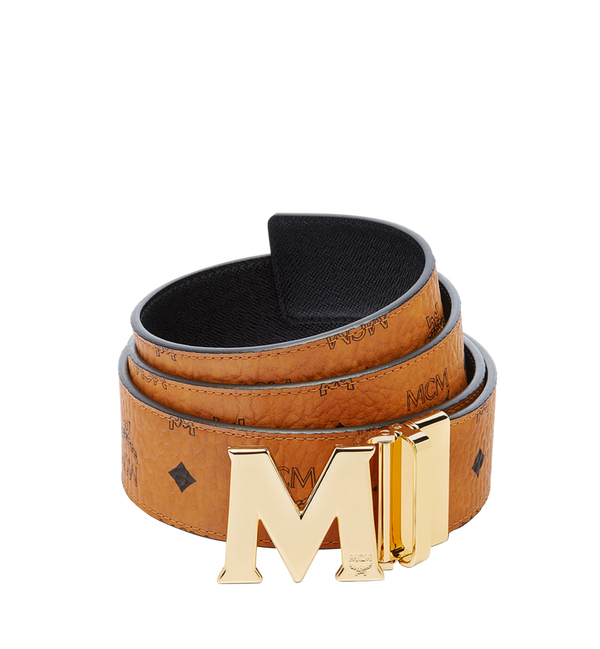 MCM (cognac Claus M Reversible Belt 1.75" in Visetos)