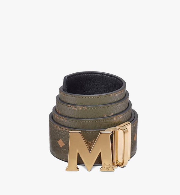 Mcm (olive Claus M Reversible Belt 1.75" in Visetos)