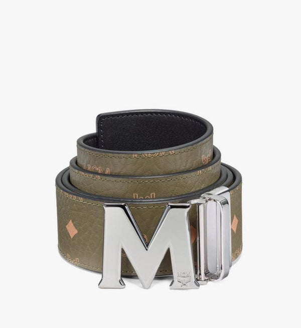 MCM (Green/Sliver CLAUS M REVERSIBLE BELT IN VISETOS)